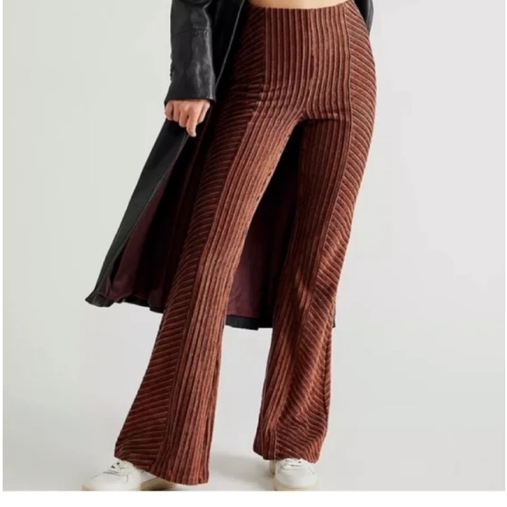 Free people slip on velvet flare pants